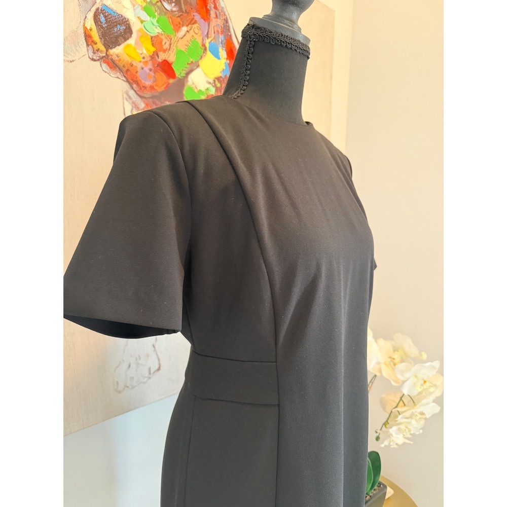 DKNY Womens Black Short Sleeve Button Detail Sheath Dress, Size 10 - Picture 4 of 7